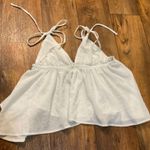 Princess Polly Tie Triangle Blouse Size 8 White Baby Doll Flowy Tank Flutter Photo 0