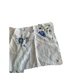 Vintage Ladies 2Pc Hankie Set Embroidered Blue Floral Dainty Regency Feminine Photo 5