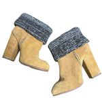 Rachel Comey Colton Ankle Boot Size 6.5 Fold-Over Knit Cuff Tan Suede Sweater Photo 3
