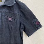 SERFONTAINE XFit Lycra Front Zip Short Sleeves Wide Leg Denim Jumpsuit Overalls Size 28 Photo 12