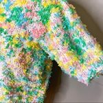 VTG 80s 90s Homemade Design Confetti Short Sleeve Sweater S Multicolor Barbie Multiple Photo 2