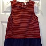 J.Crew ✨ Factory Orange/Red & Navy Stripe peplum top Photo 0