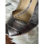 Coach Women's Metallic Silver Cross-Strap Sandals Photo 4