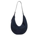 Madewell NEW  The Essential Curve Shoulder Bag Navy Suede Photo 2