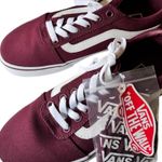 Vans   Canvas and Burgundy and White Lace Up Sneakers Sz 6.5 New With Tag Photo 0