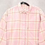 Levi Pink Flannel Plaid Western Rugged Vintage Lumberjack Adventure Shirt Large Photo 2