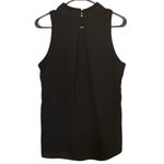 Leo Black Sleeveless Shell Tank Top w/ Gold Button Detail & Back Cutout Size M Photo 1