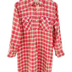 Current/Elliott New Current Elliott Linen Cotton Blend Levee Western Plaid Shirt Dress Size 0 Photo 0