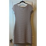 Sharagano Women's Textured Pattern Cap Sleeve Scoop Neck Sheath Dress Sz 10 Brown Photo 2