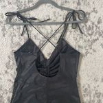 Jason Wu  Black Satin Ruched V Neck Strappy Maxi Dress Sz.S NWT! Photo 9