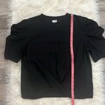 Grace + Karma stretch puff sleeve twist front top M Black Size M Photo 6