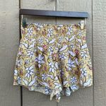Aerie Womens Shorts Beige Tan Pink Floral Smocked Waist Flowy Size Medium Photo 1