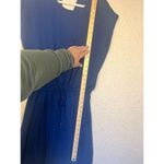 Mango  Suit Blue Dress Keyhole Tapered Waist‎ Cup Sleeve Size 6 Photo 6