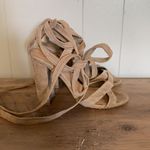 Steve Madden  Taupe Suede Lace Up Heeled Sandals Size 7.5 Photo 2