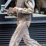 Forte Forte Encanto Fil Coupe Lurex Flare Pants Estrella Silver Womens Size 00 U Photo 0