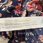 Band Of The Free Floral Smocked Wide Leg Jumpsuit Women’s Medium Sweetheart Neck Blue Photo 7