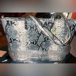 Badgley Mischka  Multicolor Snake Print Tote Bag Large New Photo 2
