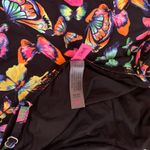 Betsey Johnson  One Piece Swimsuit, Black with Multi-Color Butterflies, M, Nwt Photo 10