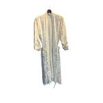 Victoria's Secret Satin Jacquard Floral Robe Kimono Belted Pockets Cream M L Photo 1
