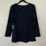 Boston Proper NWT  Black‎ Wrinkle Free Long Sleeve Cut Out Top Size Medium Photo 6