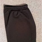 SheIn Solid Black Elastic Waist Fleece Sweatpants Photo 3