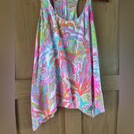 Lilly Pulitzer 100% Silk Sarina Racerback Tank Top in Scuba To Cuba size Small Photo 1