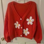 SheIn Orange Floral Cardigan Sweater {PLUS SIZE} Photo 0