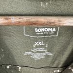 Sonoma  Button Shirt XXL Green‎ Cotton Ikat Print Utility Pockets Casual Boho Photo 2