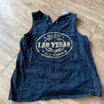 Black Sleeveless Top with Las Vegas Print Size L Photo 0