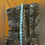 Betsey Johnson L -  Cargo Jumpsuit Denim Léopard Strapless Wide Leg  RARE Photo 9