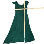 Baltic Born  Jennifer Hunter Green Flutter Tassel Tie Double Slit Midi Dress sz S Photo 3