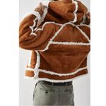Free People  Western Bohemian Vegan Suede Exchange Shearling Jacket Coat XL Photo 5