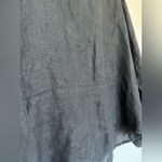 Flax  Linen Lagenlook Boho Button Front Lightweight Jacket Shirt | Black | Medium Photo 3