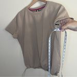 Ideology  Women's Size Medium Tan Short Sleeve Drawstring Hem Shirt Thick Soft Photo 2