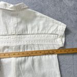 Joie  White Linen Button Front Top‎ Women's Small Crochet Trim Pocket Boho Blouse Photo 6