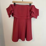 Keepsake - Two-Fold Off-the-Shoulder Mini Dress in Red Ochre Wedding Cocktail Photo 2