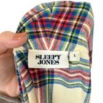 Sleepy Jones Marianne Brushed Cotton Twill Plaid Robe in Camel Red Size L Photo 5