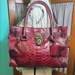 Michael Kors Black & Red Shoulder Bag with Gold Hardware Photo 0