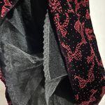 Gunne Sax by Jessica McClintock blac and red velvet dress Prom dress red bow jacquard with faux crystals detailed  Junior size 3/4 Photo 6