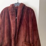 Reformation Coat Hudson Faux Fur Chocolate XS GUC Photo 5