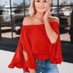 Willow + Root  Off-The-Shoulder Top—Red Photo 3