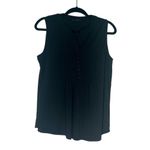 StoryBuk Black Pleated Button Up Sleeveless Tank Top Size Small Photo 2