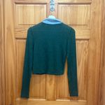 Urban Outfitters  Out From Under Size Medium Green and Blue Collared Crop Top. Photo 6
