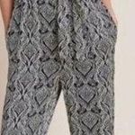 Anthropologie Zadie Boho Paisley Graphic Satin Flutter Sleeve Jumpsuit Petite 4P Photo 0
