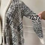 Anthropologie  Tiny Black Cream Southwestern Pattern Waterfall Open Cardigan XS Photo 3