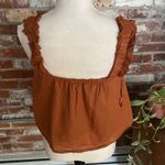 Treasure & Bond  Burnt Orange Ruffle Sleeve Tank Top Size M Photo 4