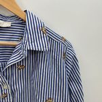 Loft  Blue White Pinstripe Dog Stripe Everyday Shirt Button Down Collar Small Photo 6