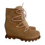 Sorel Bootie Women 8 Tobacco Joan of Arctic Wedge III Lexie Lace Cozy Waterproof Photo 0