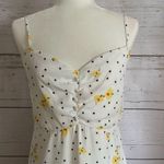 JustFab ruched floral white dress Photo 4