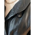 Women's Vintage Rallee trenchcoat Black Leather Trim Coat Size S Black Photo 1